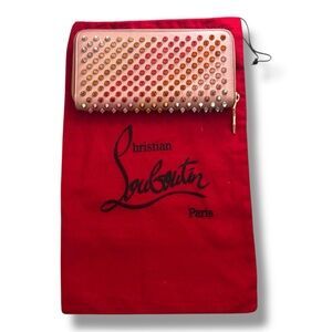Christian Louboutin Pink Ombre Panettone Spike Calf Leather Wallet